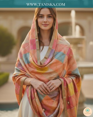 Pure Heritage Pastel Bagh Phulkari