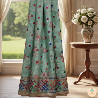 The Mint Meadow Phulkari Dupatta