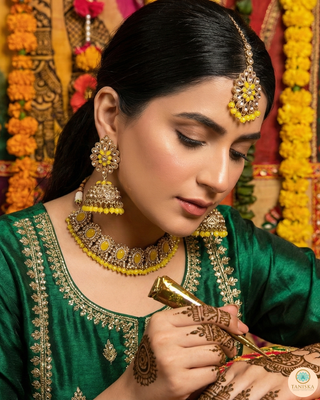 The Radiant Aavya Citrine Necklace Set