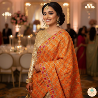 The Saffron Sunset Phulkari Dupatta