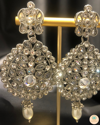 HANIYA Designer Antique Silver Long Haar Set