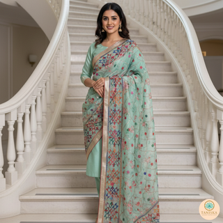 The Mint Meadow Phulkari Dupatta