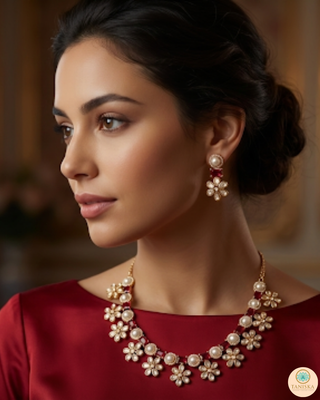 The Royal Rose Bloom Necklace Set