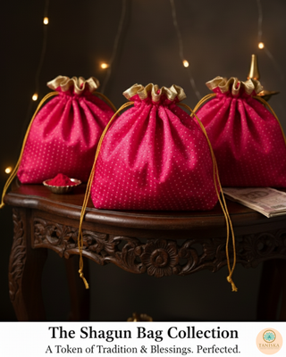 1 Hot Pink Multi-Purpose DORI RUMAL (Gift Bag, Thaal Cover, Potli Bag - Perfect for: Indian Wedding, Shagan Ceremony, Chunni Charhana, Bridal Shower, Baby Shower, Maiyan, Weddings, Favors, Shaadi, Walima)