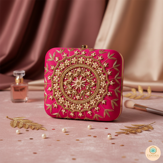 The Fuchsia Mandala Clutch Bag