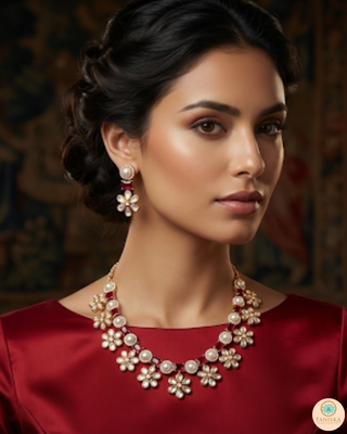 The Royal Rose Bloom Necklace Set