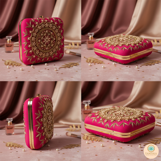 The Fuchsia Mandala Clutch Bag