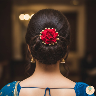 Red/Deep Red Traditional Hair Pins - Set of 2 Hair Pins