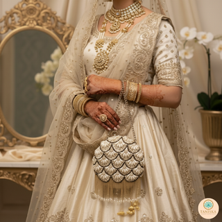 The Ivory Pearl Cascade Clutch Bag