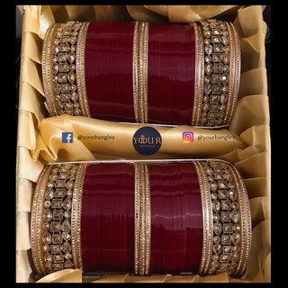 Maroon Bridal Choora / Bangles Set