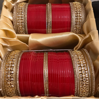 Regal Collection: Heritage Bridal Choora - Classic Crimson