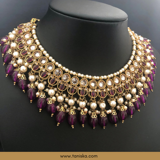 Amethyst & Pearl Filigree Bridal Set