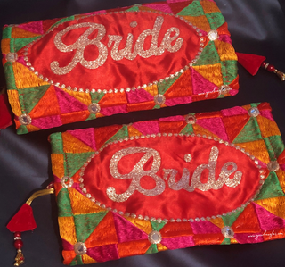 Handcrafted Embroidered Patchwork Chooda Covers - Traditional Bridal Bangle Accessory