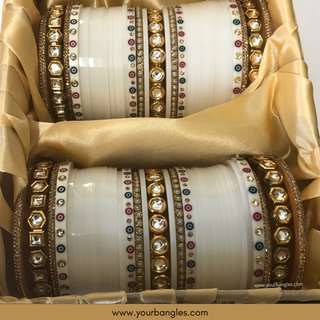 White Kundan Bridal Choora / Bangles Set