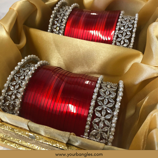 Red Ombre Bridal Choora / Bangles Set