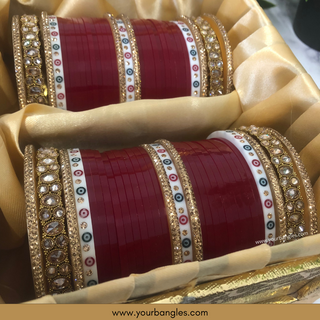 Maroon Bridal Choora / Bangles Set