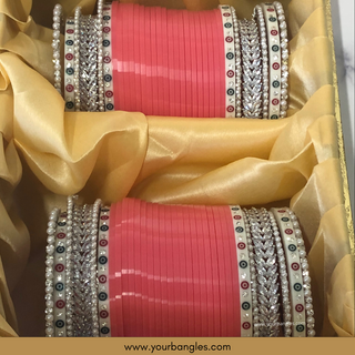 Gajri Pink Bridal Choora / Bangles Set
