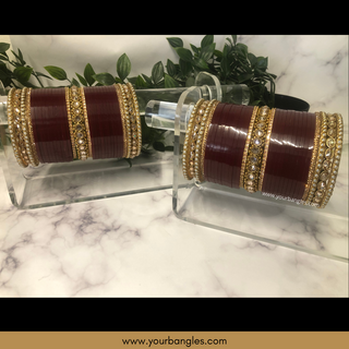 Maroon Bridal Choora / Bangles Set