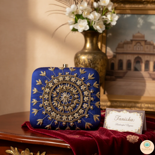 The Sapphire Mandala Clutch Bag