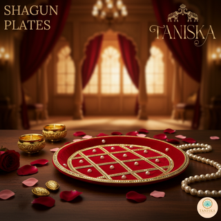 Decorative Red Shagun Plate
