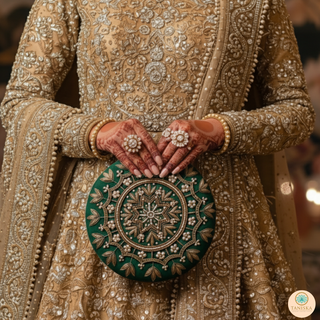 The Emerald Mandala Clutch Bag