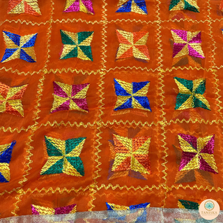 The Orange Star Bloom Phulkari Dupatta