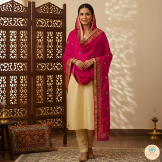 The Gulabi Star Phulkari Dupatta