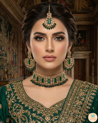 The Maharani Green Choker Set