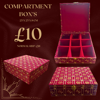 Maroon Print Storage Box (25x25x8cm approx)