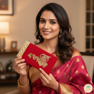 Krishna Bright Red Shagun Money Envelope - Single Envelope