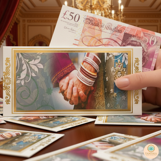 Bride Groom Holding Hands Shagun Money Envelopes - 10s Pack