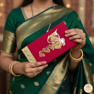 Krishna Bright Red Shagun Money Envelope - Single Envelope