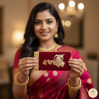 Krishna Deep Red Shagun Money Envelope - Single Envelope