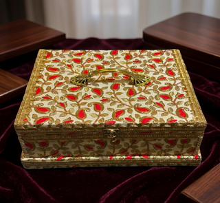 Handcrafted Embroidered Indian Jewelry Box – Decorative Keepsake Organizer