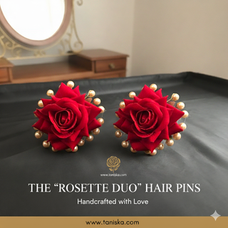 Red/Deep Red Traditional Hair Pins - Set of 2 Hair Pins