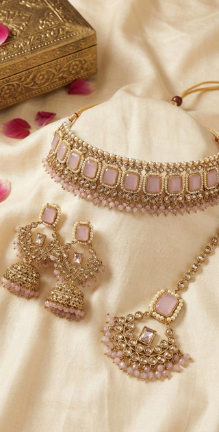 Aavya Baby Pink Necklace Set