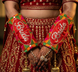 Handcrafted Embroidered Patchwork Chooda Covers - Traditional Bridal Bangle Accessory
