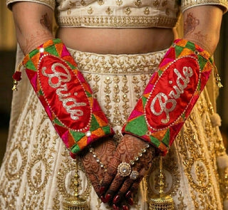 Handcrafted Embroidered Patchwork Chooda Covers - Traditional Bridal Bangle Accessory