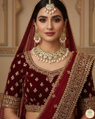 Luxury golden glass work Kundan bridal necklace set with matching earrings and headpiece, exquisite statement jewelry for South Asian weddings and nikah ceremonies.