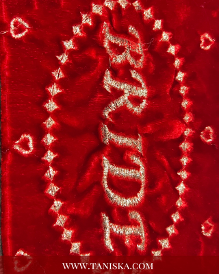 Elegant Velvet 'Bride' Punjabi Choora Covers – Deep Red