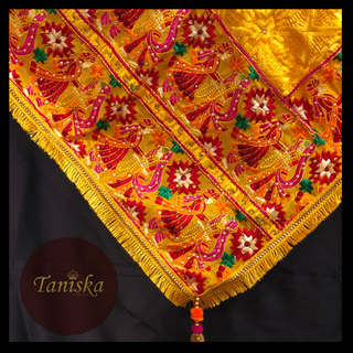 RRYEL01 Yellow Dhula-Dhulan Phulkari Dupatta