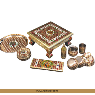 PRE-ORDER - Meenakari Peacock Mayian Fatti Full Set & KAZ Phulkari LED Jaggo Set - JESS COMBO DEAL - Available for Pre-Order