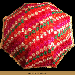 Decorative Umbrella's - Phulkari Umbrella - Multi