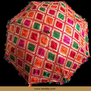 Decorative Umbrella's - Phulkari Umbrella - Multi