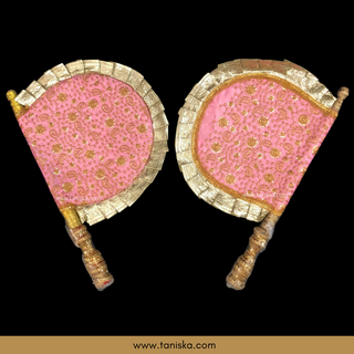 Baby Pink Punjabi Pakhi (Hand Fans) - Pack of 2