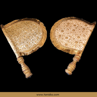 Royal Golden Punjabi Pakhi (Hand Fans) - Pack of 2