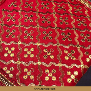 Red Punjabi Pakhi (Hand Fans) - Pack of 2