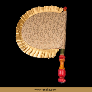Golden Punjabi Pakhi (Hand Fan - Single Piece)