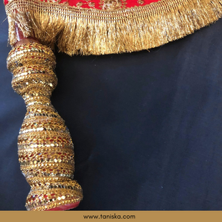 Royal Red Punjabi Pakhi (Hand Fans) - Pack of 2