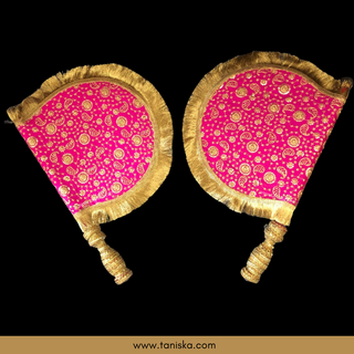 Royal Hot Pink Punjabi Pakhi (Hand Fans) - Pack of 2